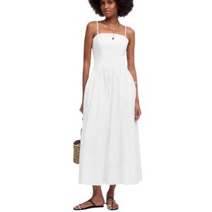 NEW MADEWELL Poplin Seamed Maxi Dress Sleeveless with back cutout white Size 6